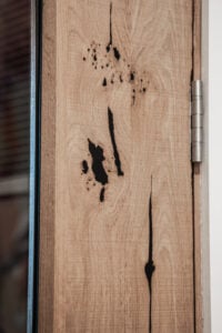 An image of a real wood finish fire door